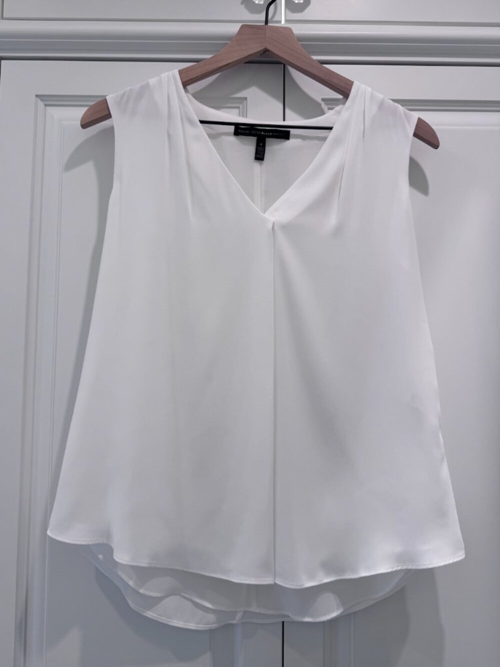 White House Black Market/WHBM White/Ecru Chiffon High-Low Layered Tank Top Sz 0